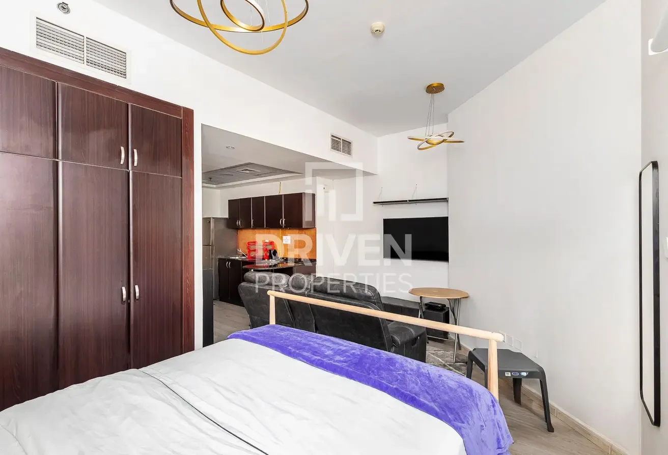 Furnished Studio with attached Balcony | Pool View