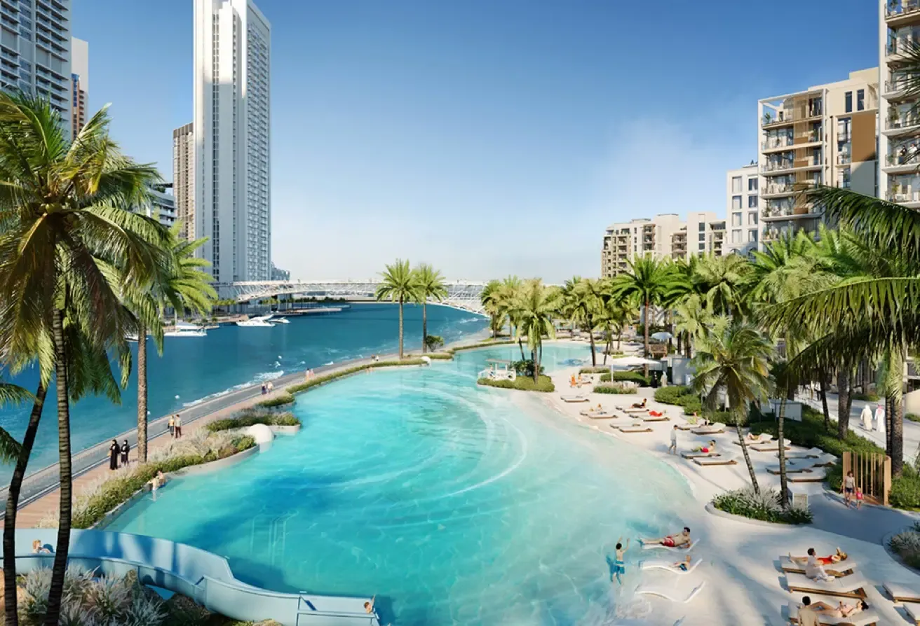 3BR + Maid | High Floor | Pool View | Creek Beach