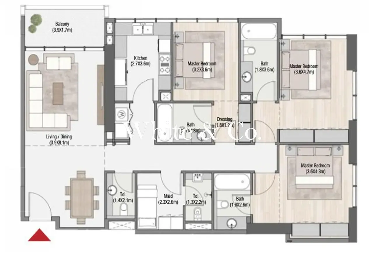 Modern 3bdr + Maid | Pool View |Mid Floor
