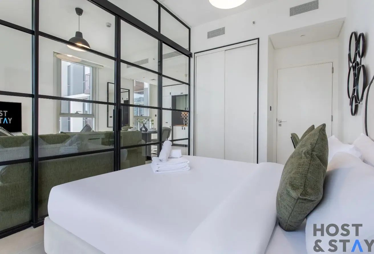 Elegant 2BR Retreat In Dubai Hills with pool view