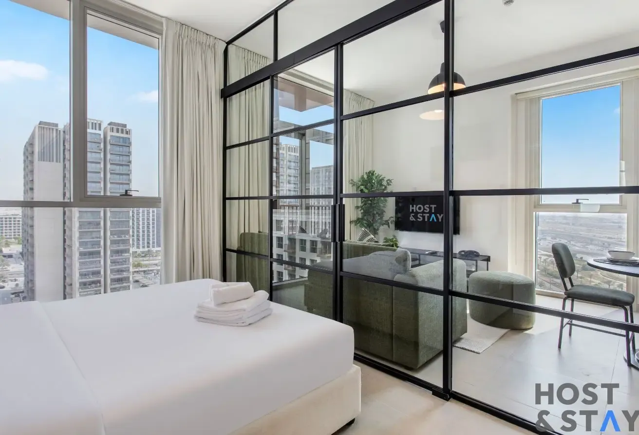 Elegant 2BR Retreat In Dubai Hills with pool view