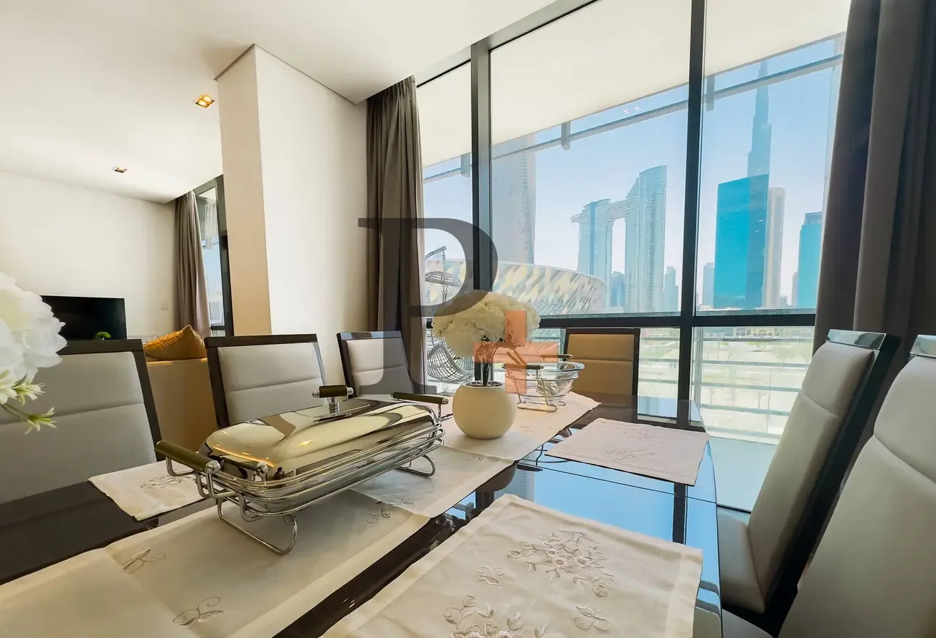 Luxury Fully Furnished 2BR + Maid | Burj & Coca-Cola Arena View | Italian Interior