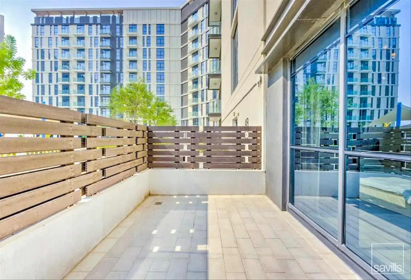 Terrace | Modern 1BR | Expo Village | Metro Access