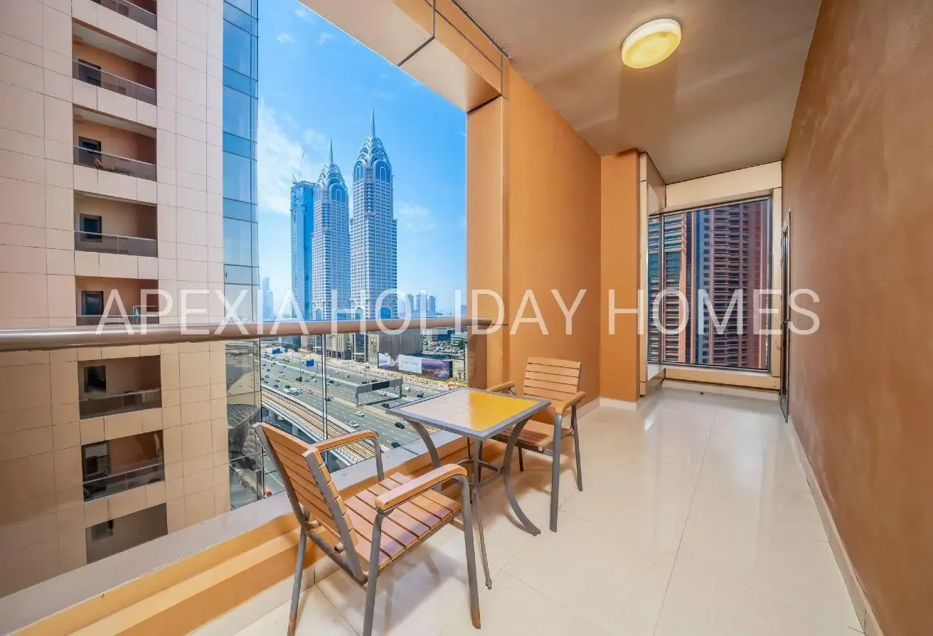 Skyline View 2BR | Private Balcony | Fully Service