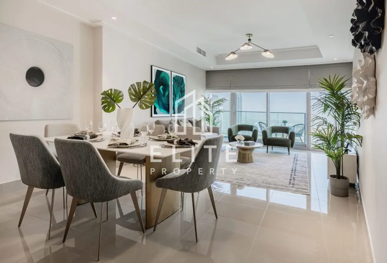 Furnished 3BR +Maid, High Floor, Burj Khalifa View