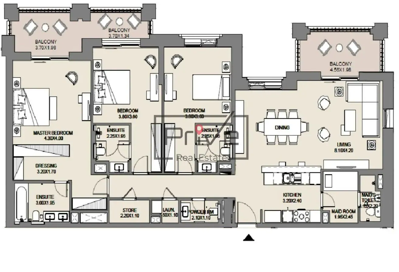 3 BR + M | Vacant on Transfer | Burj Al Arab View