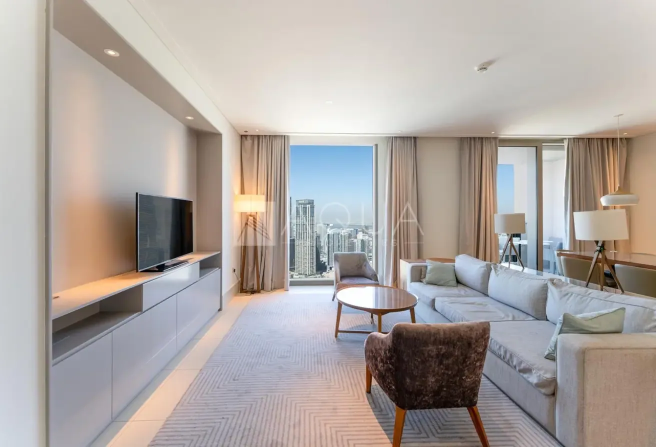 Furnished 3BR+M | Burj Khalifa View | High Floor