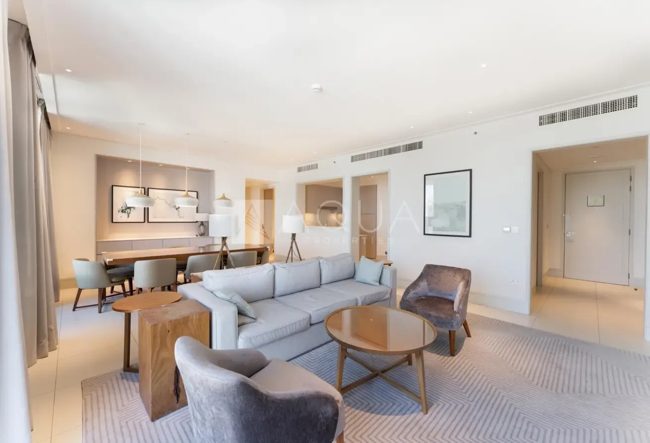 Furnished 3BR+M | Burj Khalifa View | High Floor