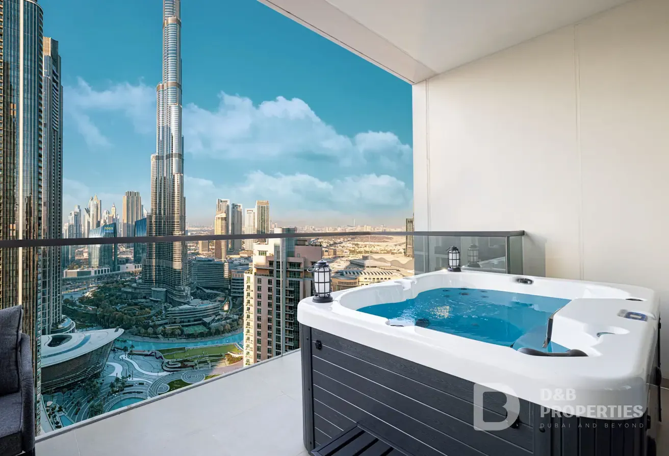 Full Burj Khalifa Fountain | Furnished | Jaccuzi
